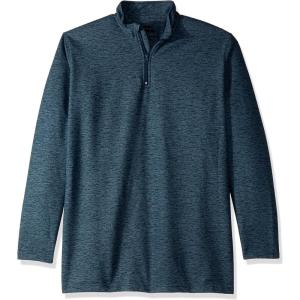 Wrangler Men’s Big-Tall 1/4 Zip Fleece Pullover with Wicking(Storm Heather)