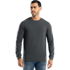 Wrangler Mens Long Sleeve Pocket T-Shirt with UPF(Asphalt)