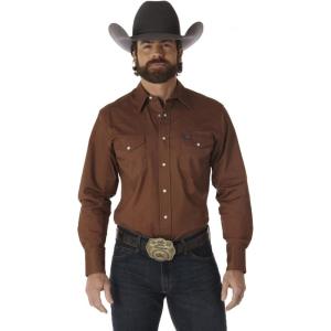 Wrangler Men’s Premium Performance Advanced Comfort Workshirt(Brown)