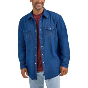 Wrangler Men’s Rawhide Flannel Lined Workshirt(Denim)