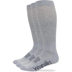 Wrangler Men’s Western Boot Socks (Three Pairs)(Grey)