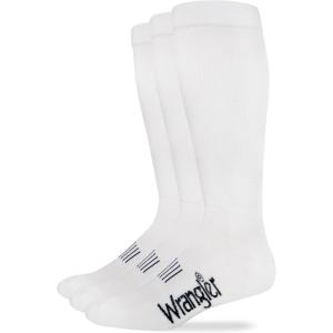 Wrangler Men’s Western Boot Socks (Three Pairs)(White)