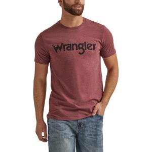 Wrangler Mens Western Crew Neck Short Sleeve Tee Shirt(Burgundy Heather)