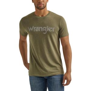 Wrangler Mens Western Crew Neck Short Sleeve Tee Shirt(Sage Heather)