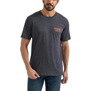 Wrangler Men’s Western Crew Neck Short Sleeve Tee Shirt(Washed Black)