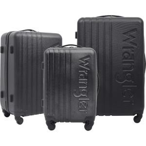 Wrangler Quest Luggage Set, Winter Sky, 2 Piece Set (28″/20″)(Black)
