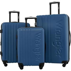 Wrangler Quest Luggage Set, Winter Sky, 2 Piece Set (28″/20″)(Vallarta Blue)