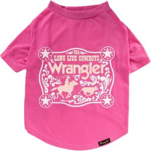 Wrangler Rope Buckle Logo TEE Navy M(Pink)