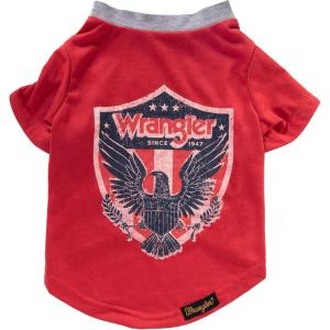 Wrangler Rope Buckle Logo TEE Navy M(Red)