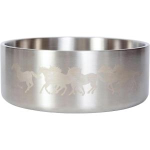 Wrangler Stainless Steel Dog Bowl – Heavy-Duty Double-Walled, Rust-Resistant, Non-Slip Silicone Base – Hygienic & Dishwasher Safe for Easy Cleaning (L)(Large)