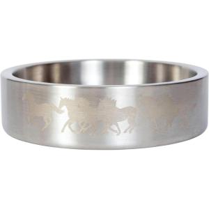 Wrangler Stainless Steel Dog Bowl – Heavy-Duty Double-Walled, Rust-Resistant, Non-Slip Silicone Base – Hygienic & Dishwasher Safe for Easy Cleaning (L)(Small)