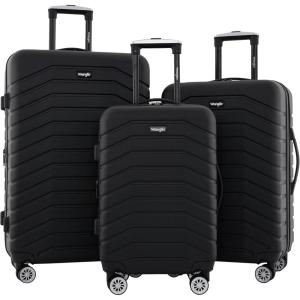 Wrangler Tahoe 3 Piece Spinner Luggage Set, Desert Taupe(Black)