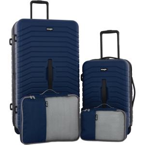Wrangler Trunk Spinner Suitcase Set, Poseidon Blue, 3 Luggage Set(Poseidon Blue)