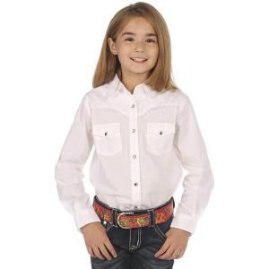 Wrangler White Girls Western Long Sleeve Top GW7001W(White)