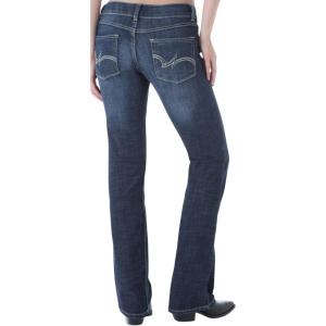 Wrangler Women’s Cash Mid Rise Vented Hem Ultimate Riding Jean(Dark Blue)