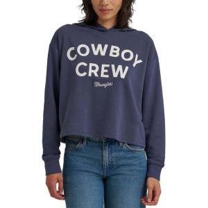 Wrangler Women’s Cowboy Crew Crop Hoodie(Odyssey Gray)
