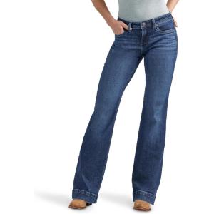 Wrangler Womens Retro Mae Mid Rise Wide Leg Trouser Jean(Cassie)