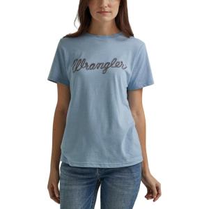 Wrangler Womens Retro Short Sleeve Graphic T-Shirt(Ashley Blue Heather)