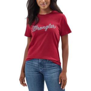 Wrangler Womens Retro Short Sleeve Graphic T-Shirt(Biking Red)