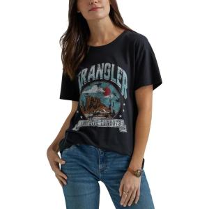 Wrangler Womens Retro Short Sleeve Graphic T-Shirt(Jet Black)