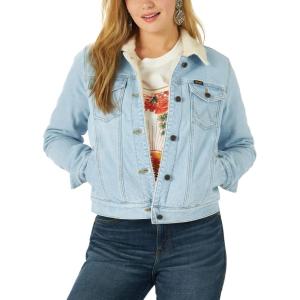 Wrangler Women’s Sherpa Lined Denim Jacket(Bleach Denim)