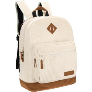 Wrangler Yellowstone Sturdy Backpack for Travel Classic Logo Water Resistant Casual Daypack for Travel with Padded Laptop Notebook Sleeve (Wild West)(Cream)