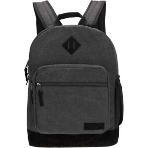 Wrangler Yellowstone Sturdy Backpack for Travel Classic Logo Water Resistant Casual Daypack for Travel with Padded Laptop Notebook Sleeve (Wild West)(Dark Grey)