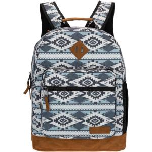 Wrangler Yellowstone Sturdy Backpack for Travel Classic Logo Water Resistant Casual Daypack for Travel with Padded Laptop Notebook Sleeve (Wild West)(Grey)