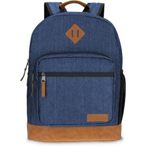 Wrangler Yellowstone Sturdy Backpack for Travel Classic Logo Water Resistant Casual Daypack for Travel with Padded Laptop Notebook Sleeve (Wild West)(Navy Denim)