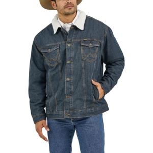 Wrangler mens Cowboy Cut Western Lined Denim Jacket(Sherpa/Denim)