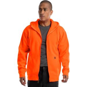 Wrangler mens Durable Performance Fleece Hi-viz Full Zip Hoodie(Orange Clown Fish)