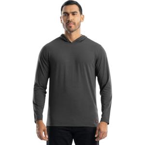 Wrangler mens Long Sleeve Sun Protection Hoodie(Asphalt)