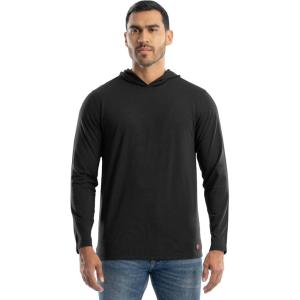 Wrangler mens Long Sleeve Sun Protection Hoodie(Black)