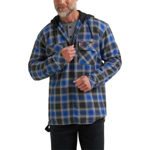 Wrangler mens Masonry Hooded Jacket(Blue Black Plaid)