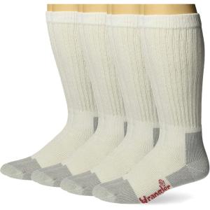 Wrangler mens Riggs Workwear Over the Calf Work Boot Socks 4 Pair Pack(White)