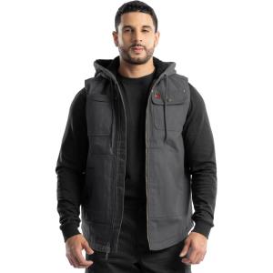 Wrangler mens Sherpa Lined Vest With Hood(Asphalt)