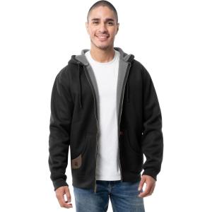 Wrangler mens Thermal Sherpa Zip Hoodie(Black Heather/Grey)
