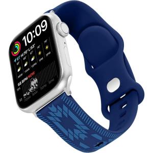 Wrangler® “Aztec Trail” Silicone Band for Apple Watch®, Western Aztec Pattern, Fits all Apple Watch® Series and Sizes(Blue)