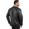 Wrangler Men’s Black Faux Leather Jacket – Classic Sherpa Collar Design with Snap Buttons and Side Pockets