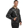Wrangler Men’s Black Faux Leather Jacket – Classic Sherpa Collar Design with Snap Buttons and Side Pockets
