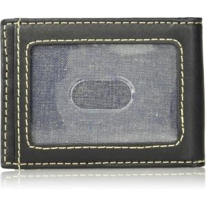 Wrangler Men’s Leather Bifold Wallet Accessory(Black Basket Weave Front Pockets)