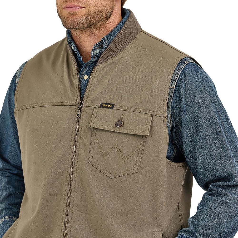 imageWrangler Mens Bungee Cord Taupe Lined Vest