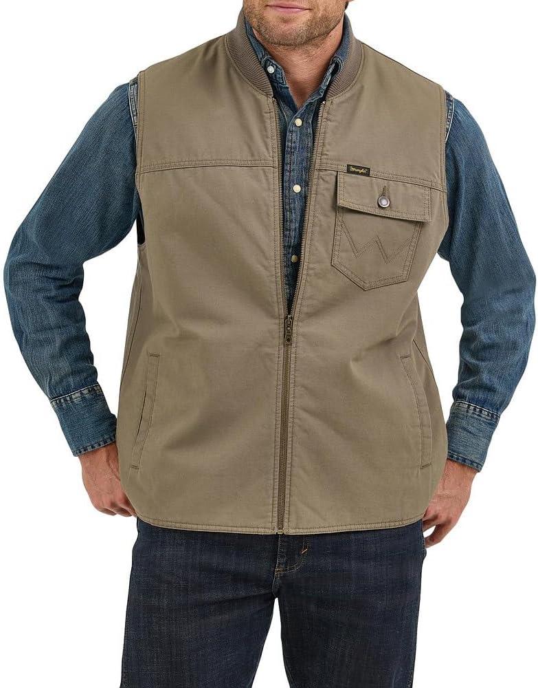 imageWrangler Mens Bungee Cord Taupe Lined Vest