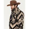 Wrangler Men’s Lightweight Full Zip Southwestern Print Sherpa Jacket Black Medium