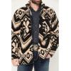 Wrangler Men’s Lightweight Full Zip Southwestern Print Sherpa Jacket Black Medium
