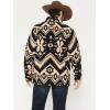Wrangler Men’s Lightweight Full Zip Southwestern Print Sherpa Jacket Black Medium