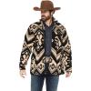 Wrangler Men’s Lightweight Full Zip Southwestern Print Sherpa Jacket Black Medium