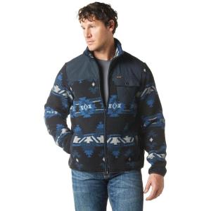 Wrangler Men’s Lightweight Ripstop Yoke Sherpa Jacket Blue XXL