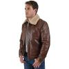 Wrangler Men’s Leather Flight Jacket Sherpa Medium Brown.(Medium Brown)