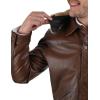 Wrangler Men’s Leather Flight Jacket Sherpa Medium Brown.(Medium Brown)